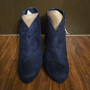 Impo Thorson Platform Wedge Ankle Boot With Memory Foam, Midnight Blue